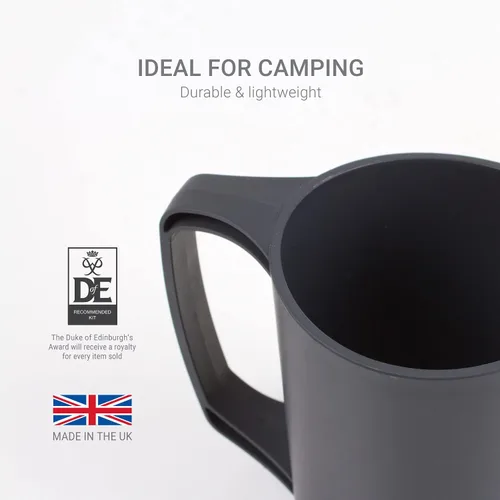 Miniatura 6 de Lifeventure Juego de vajilla Ellipse de plástico de 4 piezas: cuchillo/tenedor/cuchara, plato, tazón, taza para camping, viajes y exteriores Grafito