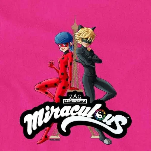 Miniatura 3 de Pop Threads Miraculous Ladybug and Cat Noir Merch Eiffel Tower - Camiseta para niños y niñas
