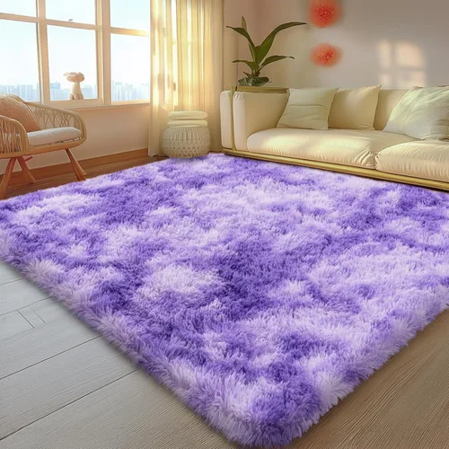 Miniatura 120 de Mugorn - Alfombra de 8 x 10 pies, alfombras grandes, esponjosas, suaves, peludas, antideslizantes, mullidas para interiores, color negro, 8 x 10 pies