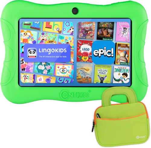 Miniatura 12 de Contixo 7 Kids Tablet V9 - Paquete de tableta Android y funda con más de 50 libros de cuentos y calcomanías de Disney (valor de $200), 32GB, cámaras