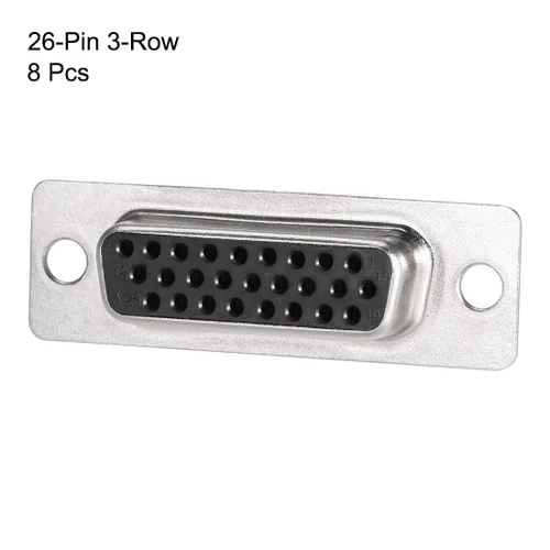 Miniatura 2 de uxcell Conector D-sub DB26 hembra de 26 pines 3 filas terminal de puerto para equipos mecánicos computadoras CNC paquete de 8