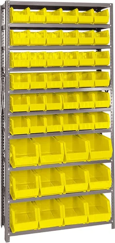 Miniatura 618 de Quantum QSBU-245BK Heavy Duty Shelving Unit with (7) Shelves and (24) QUS245 Black Bins for Garage Warehouse Storage Distribution 400 lb Load