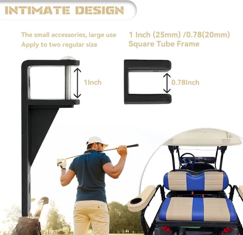 Miniatura 4 de XUANYUDG0769 Reposabrazos de carrito de golf con portavasos para EZGO TXT Club Car DS Precedent y Yamaha Kit de asiento trasero, marco de soporte
