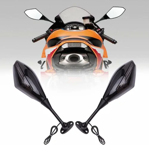 Miniatura 2 de DREAMIZER Espejos retrovisores para motocicleta con luz de señal de giro integrada, espejo de manillar compatible con CBR500RR CBR600RR CBR1000RR