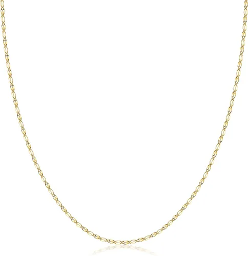 Collar de cadena de oro macizo de 14 quilates, 0.08pulgadas, corte de diamante, elige tu color, tallas unisex de 16-30 pulgadas