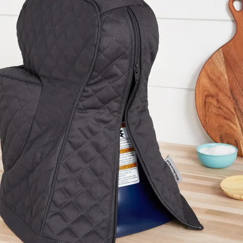 Miniatura 5 de KITCHENAID Funda ajustable para batidora de pie inclinable con bolsillo de almacenamiento, acolchada 100% algodón, 14.4 x 18 x 10 pulgadas, gris
