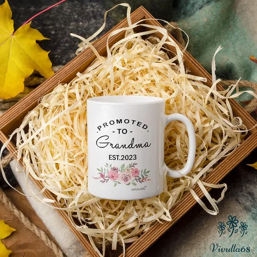 Miniatura 5 de Taza personalizada con texto en inglés "Promoted To Grandma Cup, Frist Time Grandma Cup, Grandma To Be", regalo para la nueva abuela, tazas de café