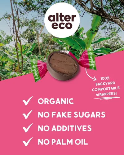 Miniatura 3 de Alter Eco Trufas de sal de mar oscuro profundo 58% cacao oscuro puro, comercio justo, orgánico, sin OMG, trufas de chocolate negro sin gluten