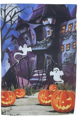 Miniatura 18 de Bandera de jardín de Halloween de calabazas de gato negro, 12 x 18 pulgadas, doble cara, decoraciones de Halloween, decoración del hogar, calabazas
