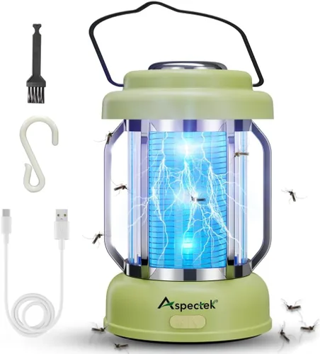 Miniatura 8 de ASPECTEK Exterminador eléctrico de insectos, bombillas UV de 20 W, mosquitos de alto voltaje, mata moscas y polillas, control de insectos