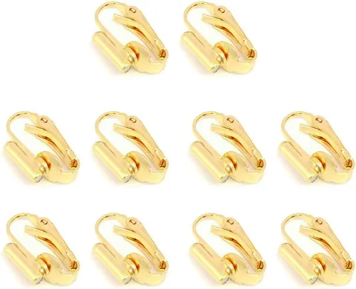 Conversor de clip de oreja extremo del tubo vertical El otro extremo del tapón de silicona en forma de U accesorios de joyería Dorado
