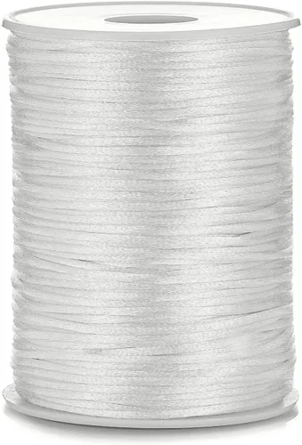 Miniatura 11 de Cable de nailon satinado de 0.079 in x 100 yardas, cola de ratón, nudo chino, cable Kumihimo (gris plateado)