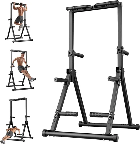 Foldable Pull Up Bar Free Standing, Strength Training Pull-up Bars Adjustable Pull Up Station, Power Tower Pull Up Bar MultiFunction Pull Up Dip