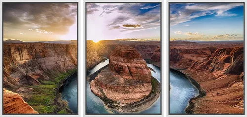 Miniatura 22 de wall26 Lienzo enmarcado para pared, juego de arte rojo, verde y amarillo, bosque de montaña otoñal, naturaleza, desierto, fotografía, realismo