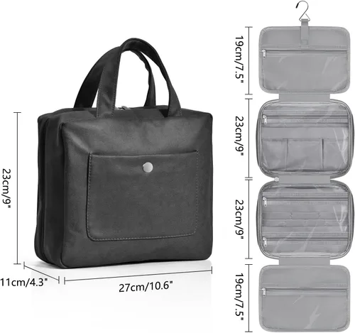 Miniatura 2 de JOMOLA Neceser colgante para hombres y mujeres, bolsa de maquillaje de viaje resistente al agua, bolsa organizadora de artículos de tocador de viaje