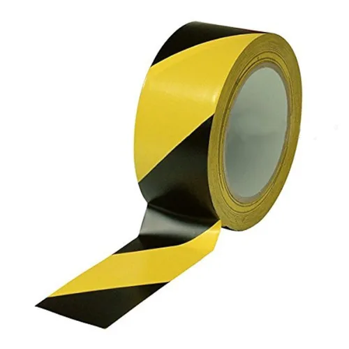 Tapix Rollo de cinta negra y amarilla de 2 pulgadas x 108 pies – Cinta de seguridad a rayas para suelo – Cinta de peligro impermeable altamente