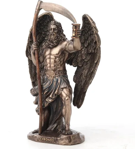 Miniatura 6 de Veronese Design 7 1/4 pulgadas de alto crono el dios griego del tiempo fundido en frío resina bronce acabado escultura