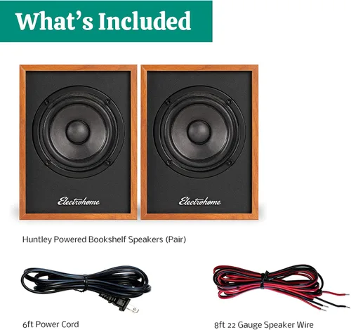 Miniatura 9 de Electrohome Huntley - Altavoces de estantería amplificados con amplificador integrado y controladores de 3 pulgadas para tocadiscos, TV, PC y Teca