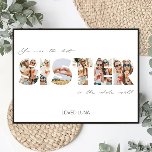 Miniatura 8 de FUONLY Regalos personalizados de Navidad y del Día de la Madre para mamá de hija o hijo, marco de madera personalizado con foto y texto, regalos