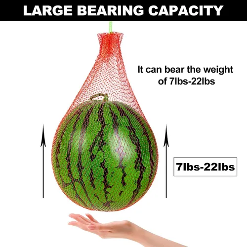 Miniatura 3 de Hamaca de melón redes de sandía, 18 pulgadas, 100 piezas de red de sandía resistente para jardín, red de melón para enrejado vertical cultivo