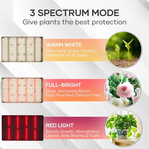 Miniatura 3 de Luz de cultivo de plantas para interiores, 264 luces LED de espectro completo con soporte de trípode ajustable con control remoto y función