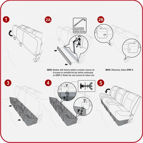 Miniatura 7 de MaxMate Caja de almacenamiento para debajo del asiento compatible con Ford F-150 2015-2026; F-250 F-350 SD Supercrew Cab 2017-2026, organizador