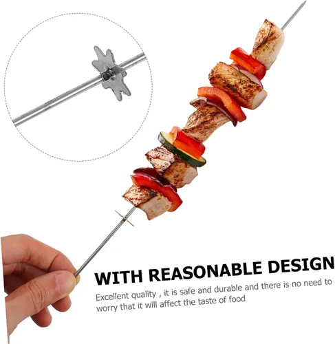 Miniatura 3 de Yardwe Parrilla de brocheta vertical, 10 piezas, pinchos de acero inoxidable