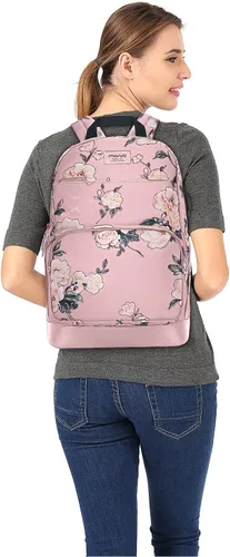 Miniatura 6 de MOSISO Mochila para laptop de 15.6 a 16 pulgadas para mujer, bolsa de poliéster antirrobo, elegante, informal, con correa de equipaje y puerto