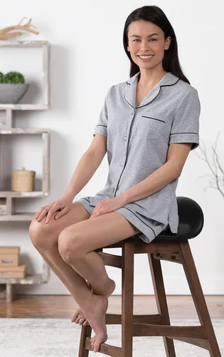 Miniatura 5 de PajamaGram Pijama para mujer - Conjunto de pijama corto para mujer 100 algodón Multi colorido