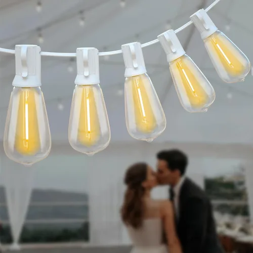 Miniatura 20 de Achin - Cadena de luces para exteriores de 100 pies G40 Globo de patio, luces LED impermeables al aire libre con 50+2 bombillas LED irrompibles