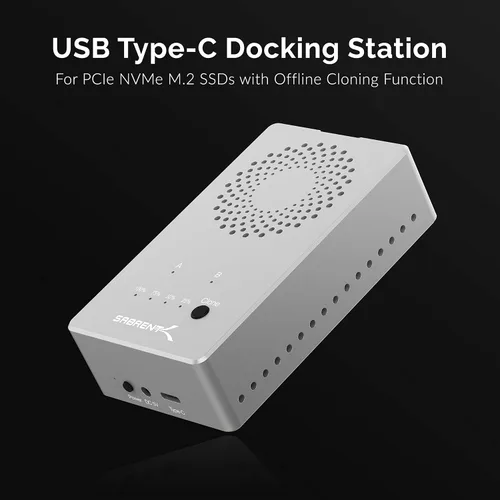 Miniatura 2 de SABRENT Estación de acoplamiento dual USB tipo C sin herramientas para SSD PCIe NVMe M.2 con función de clonación sin conexión (EC-SSD2)