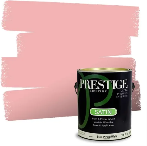 Miniatura 271 de Prestige Paints E100-T-SW6591 Pintura exterior e imprimación en uno, 1 galón, plano, combinación comparable de Sherwin Williams Amaryllis, 1 galón