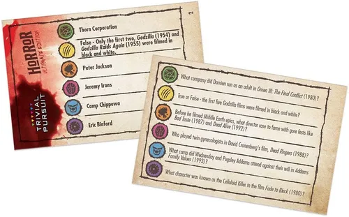 Miniatura 4 de Trivial Pursuit Horror Ultimate Edition Juego de trivia con 1800 preguntas de películas y libros clásicos Juego de mesa coleccionable