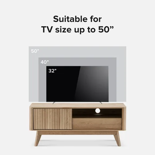Miniatura 3 de mopio Brooklyn Soporte de TV Moderno de Mediados de Siglo, para TVs de hasta 50" / 59" Panel de Forma de Onda, Perfil Curvo Elegante con Estante