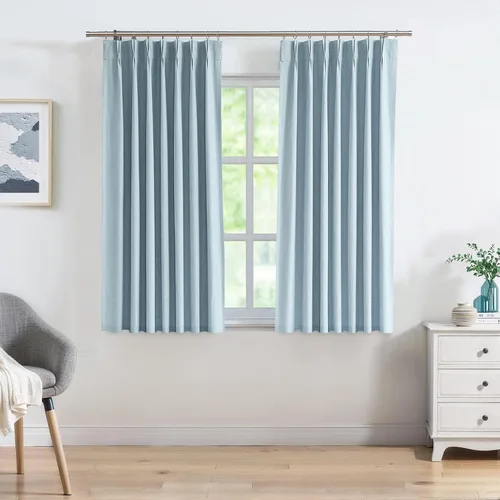 Miniatura 11 de Central Park Paneles de cortinas plisadas opacas con textura de lino, con aislamiento térmico y pestaña trasera, para sala de estar o dormitorio