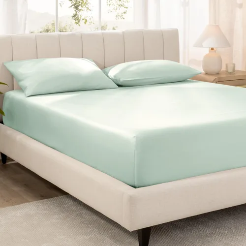 Miniatura 16 de Bare Home Sábana Bajera Ajustable de Satén de Algodón 100% Orgánico - 400 Hilos - Tejido de Satén Suave - Transpirable y Refrescante - Lujo de Hotel