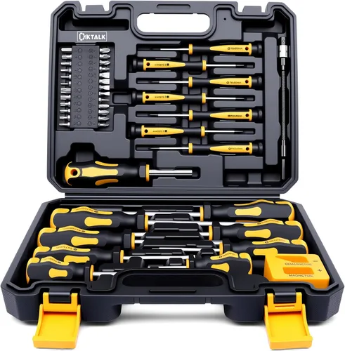 Juego de destornilladores magnéticos de 43 piezas con estuche, juego de destornilladores profesionales con ranura Phillips Torx Hex Pozidriv y