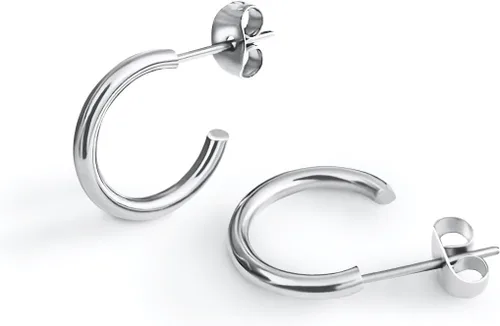 Altitude Boutique Aretes de aro pequeños de oro de 18 quilates para mujer, aretes de tubo fino chapados en oro, ligeros, hipoalergénicos, gruesos y