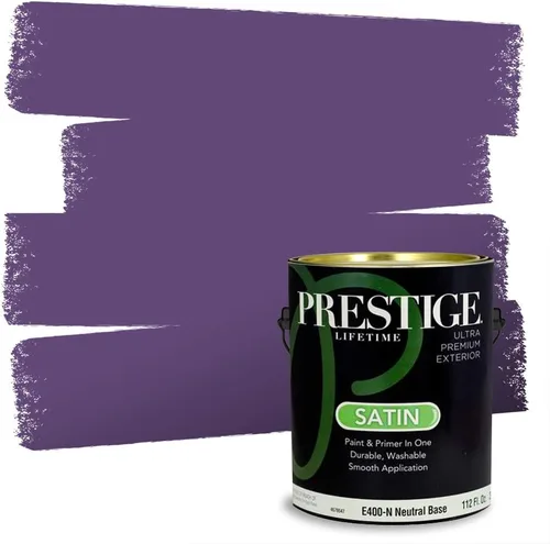 Miniatura 61 de PRESTIGE Pinturas de pintura interior e imprimación en uno, 1 galón, plano, combinación comparable de Sherwin Williams* Kimono Violet*
