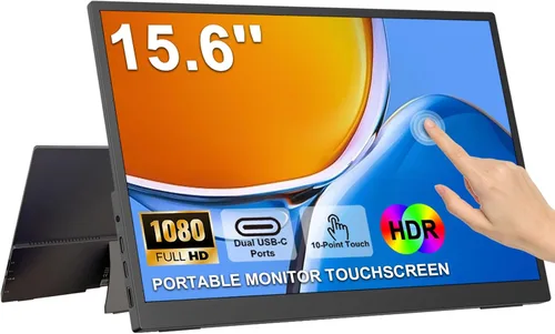 IBW Monitor IPS FHD 1280P de 10.5 pulgadas, 500 liendres 2000:1, monitor portátil ultrafino USB-C HDMI HDR con soporte y doble altavoz, monitor de