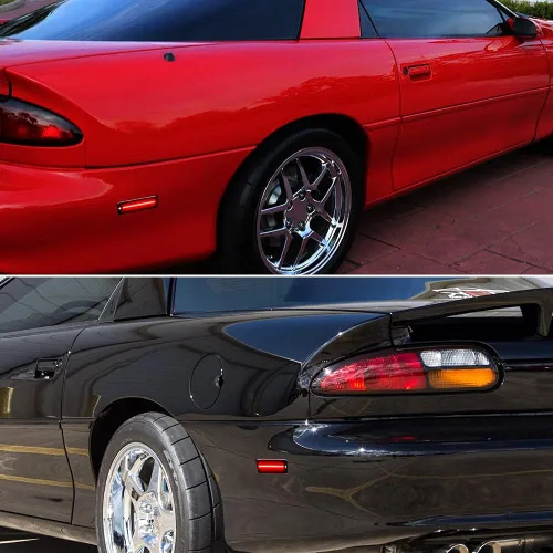 Miniatura 8 de Kit de lentes ahumadas de luces LED rojas completas compatibles con luces laterales de parachoques trasero Chevy Camaro 1993-2002