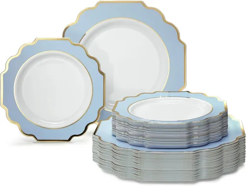 Miniatura 50 de OCCASIONS juego para 25 comensales (200 piezas), 80 comensales (640 piezas), 120 comensales (960 piezas), blanco imperial, 10.5 pulgadas, 7.5 A.