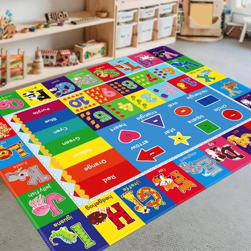 Miniatura 11 de Alfombra infantil para sala de juegos, alfombra educativa ABC, alfombra suave antideslizante para bebé, alfombra de juego para bebé, alfombra