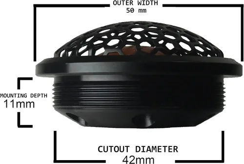 Miniatura 5 de BZRK Audio RS-T150 - Tweeters de cúpula de 1 pulgada para coche, 150 vatios cada uno, aluminio/neodimio, montaje empotrado solo negro/cobre