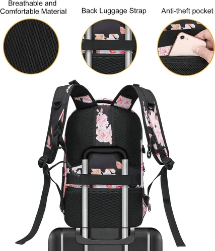 Miniatura 4 de MOSISO Mochila para cámara, bolsa para cámara DSLR/SLR/sin espejo de fotografía Peonía, funda rígida impermeable con soporte para trípode