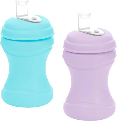 Miniatura 11 de Re-Play - Tazas de transición con boquilla para niños de 1 año - Boquilla blanda de silicona de grado médico y tapa para viajes, forma de reloj