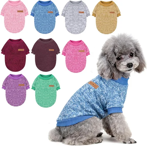 Miniatura 6 de Idepet Suéter clásico para perro, abrigo de vellón para perros pequeños, medianos, ropa cálida para perros y gatos, disfraces suaves para cachorros