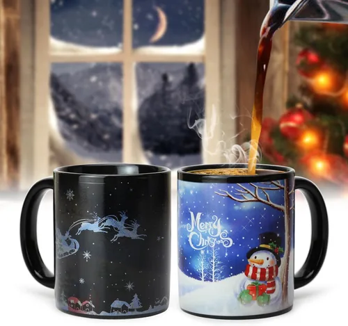 Miniatura 2 de Taza mágica que cambia de color de 12 onzas, taza de café navideña con caja de regalo para mujeres, hombres y niños