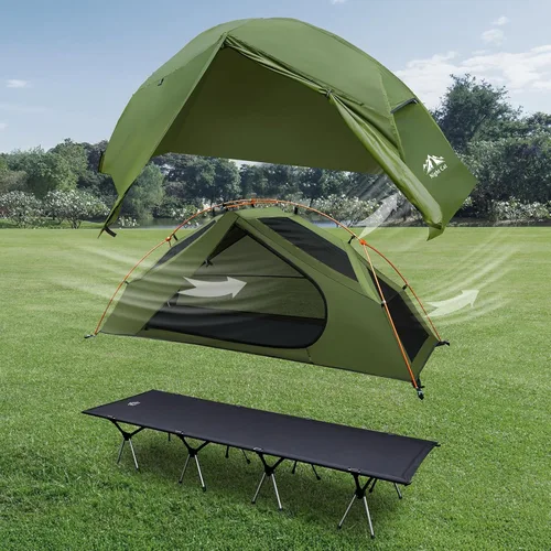 Miniatura 9 de Night Cat Tienda de campaña para cuna – Impermeable para 1 persona fuera del suelo Combo cama para adultos portátil fácil instalación tienda