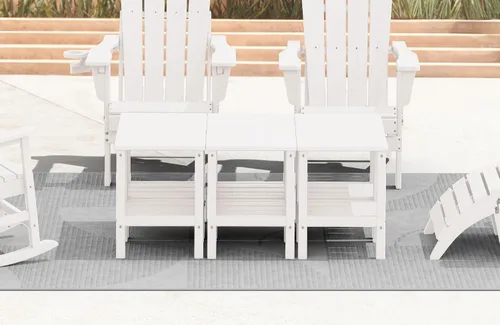 Miniatura 31 de KINGYES Mesa auxiliar doble, mesa auxiliar Adirondack- Aruba